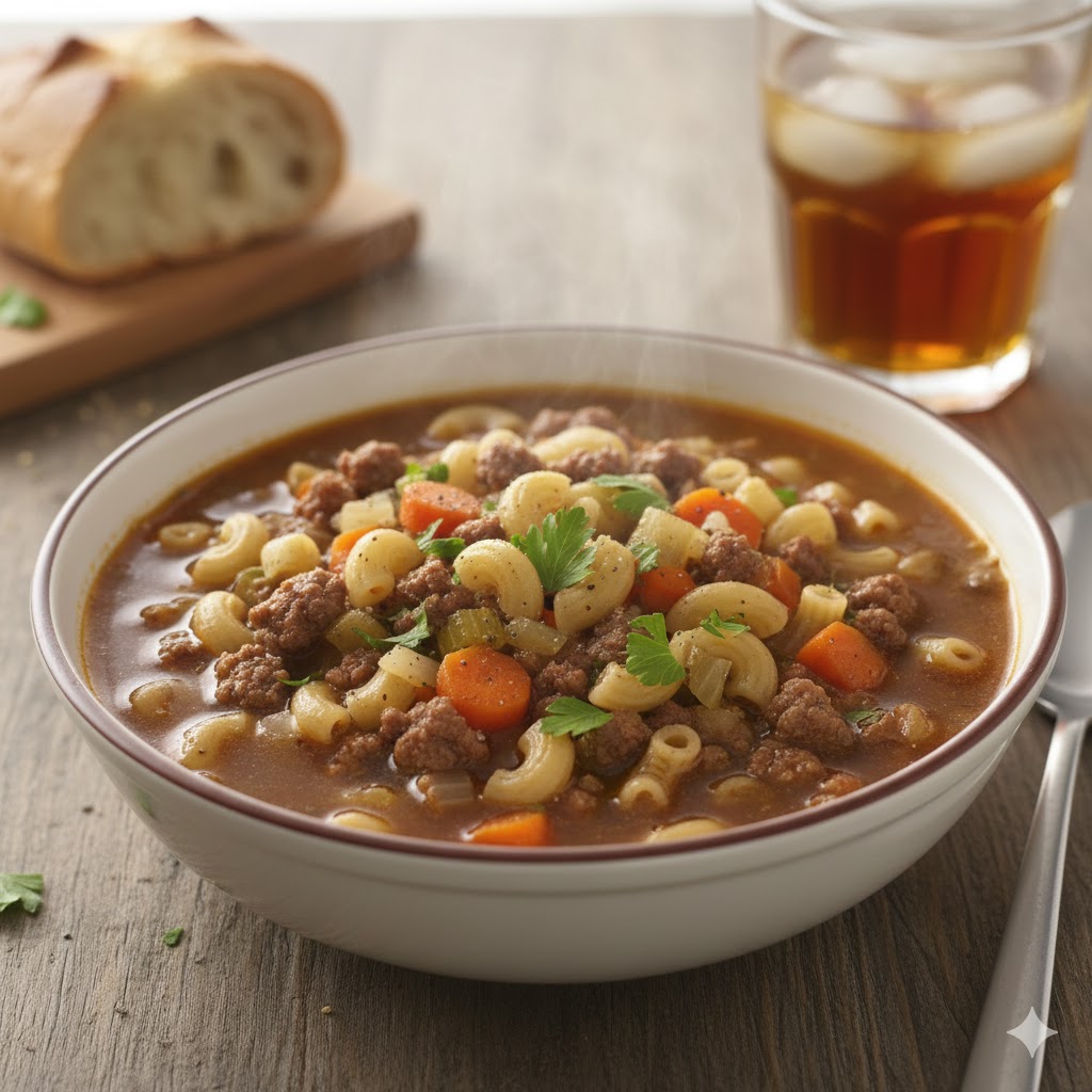 Hamburger Noodle Soup
