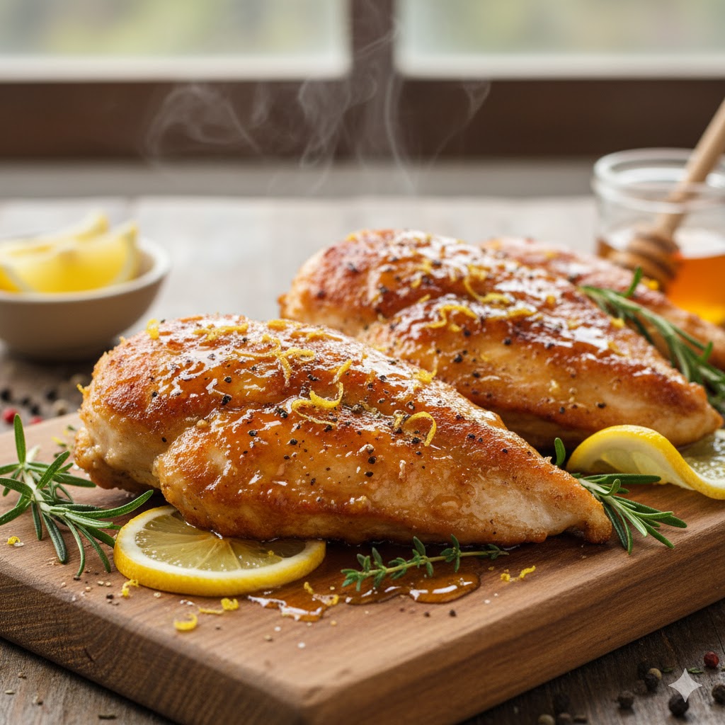 Pan Fried Honey Lemon Pepper Chicken